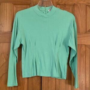 NWOT Vintage 80s American Weekend Top Blouse Long Sleeve Green Size M Medium